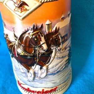 1996 Budweiser Holiday Stein Christmas Clydesdale 1996